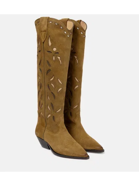 Велурени ботуши Isabel Marant кафяво