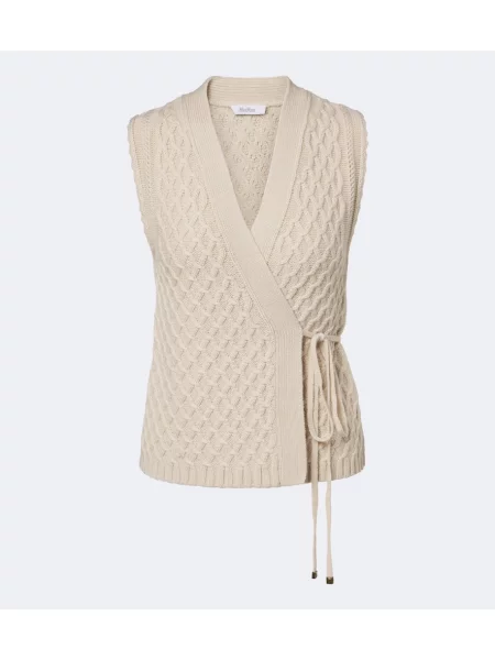 Cardigan Max Mara de lână plic bej