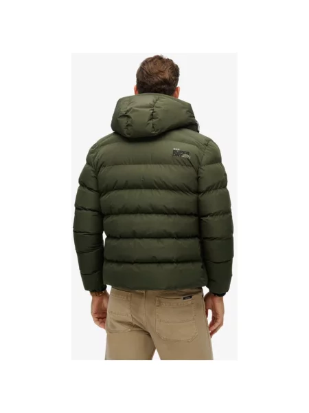 Kurtka puchowa Superdry z kapturem zielona