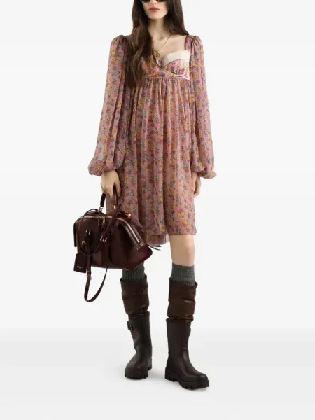 Rochie Dolce & Gabbana cu model floral de costum roz