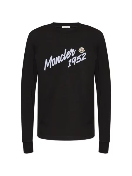 Lung tricou Moncler cu imagine negru