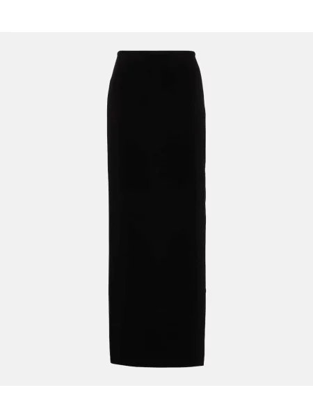 Fusta maxi Norma Kamali din jerseu cu crăpătură negru