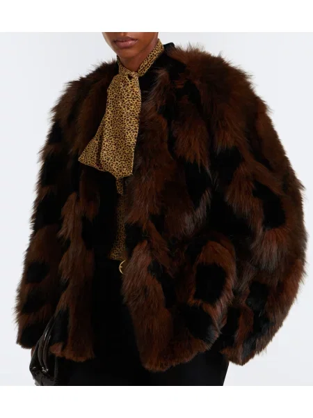 Bunda Blazé Milano s potlačou s leopardím vzorom hnedá