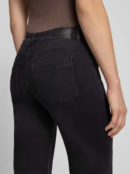 Jeansy w kroju wide fit z ukośnymi Christian Berg Woman czarne