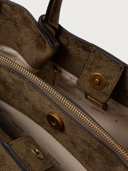 Замшевая сумка шоппер Guess