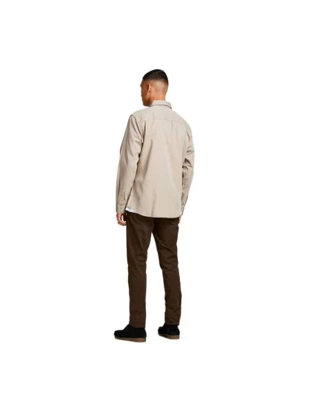 Koszula casualowa o kroju slim fit z kołnierzykiem typu kent model ‘ESHERIDAN’ Jack&jones beżowa
