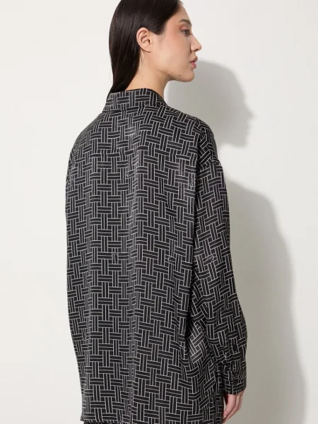 Сорочка Kenzo Weave Dropped Shoulders Shirt relaxed класичний комір чорний
