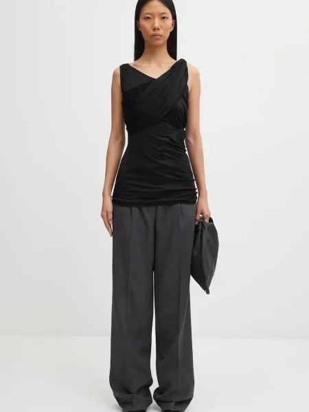 Блузка Rick Owens Lilies Sahara однотонна чорний