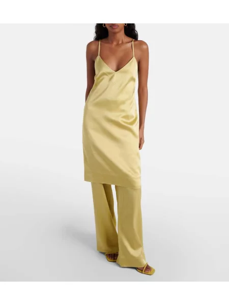 Rochie Toteme din satin de costum verde