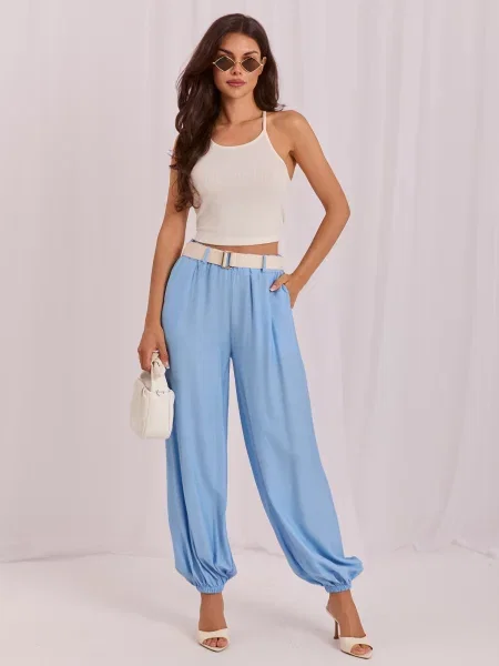 Pantaloni Rue Paris albastru
