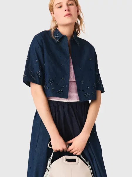 Рубашка Maje синяя