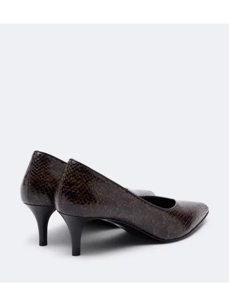 Pantofi cu toc Isabel Marant din piele cu model piele de șarpe maro