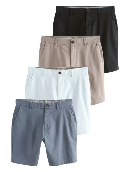 Next Chino kalhoty tmavě béžová / safírová / černá bílá