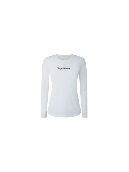 Hosszú ujjú hosszú blúz Pepe Jeans fehér