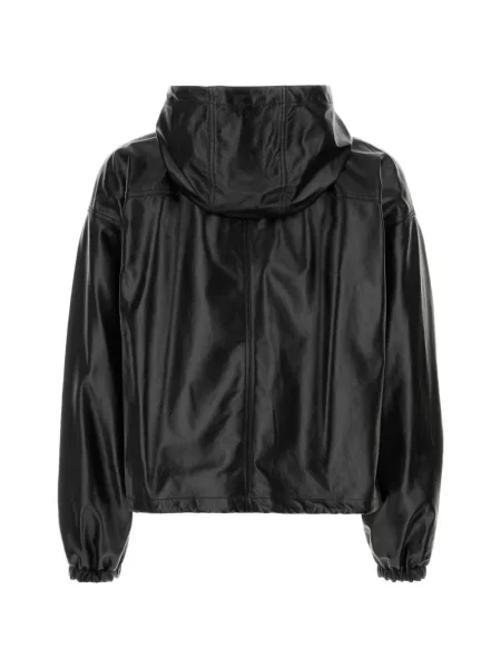 Geanta de piele Fendi cu glugă negru