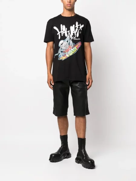 Raštuotas marškinėliai Philipp Plein juoda