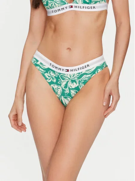 Tommy Hilfiger Dół od bikini zielony