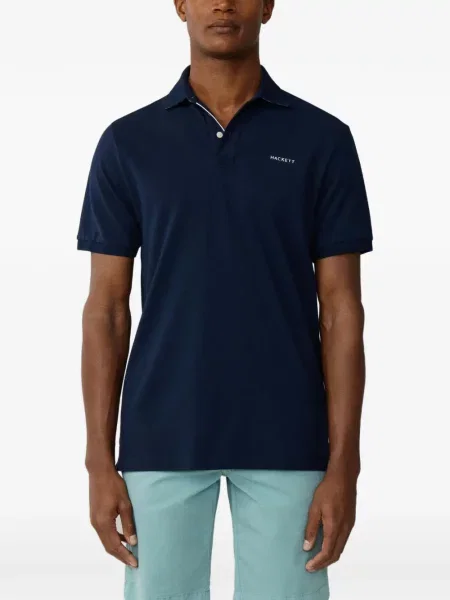 Tricou polo Hackett London cu broderie albastru