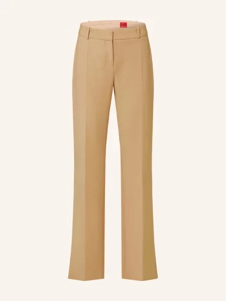 Hugo Spodnie Bootcut Hilotinna beige beżowe