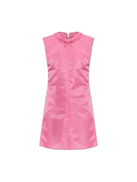 Sukienka mini Mm6 Maison Margiela z kokardką różowa