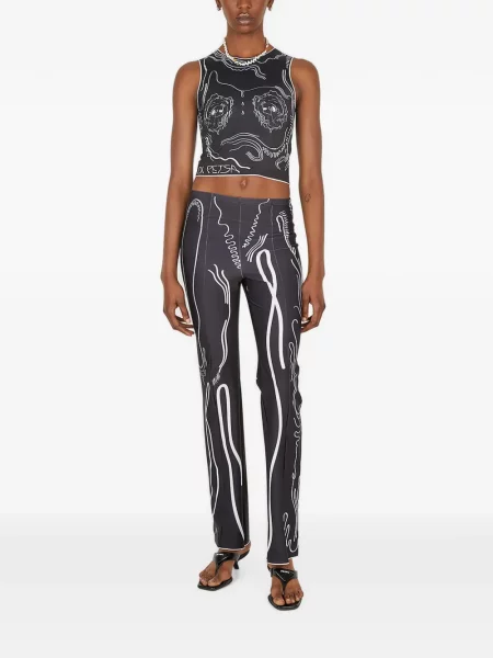 Pantaloni Di Petsa cu imagine negru