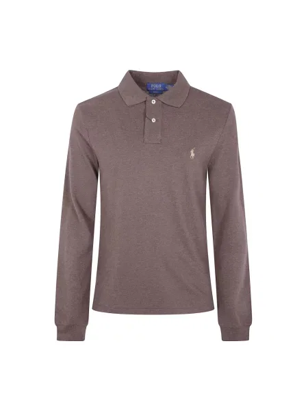 Koszulka polo Polo Ralph Lauren z długim rękawem brązowa