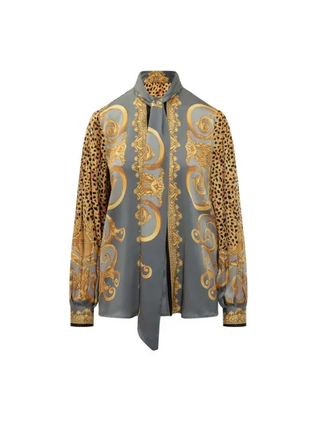 Wielobarwność koszula Versace z nadrukiem