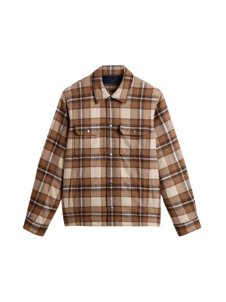 Kurtka koszulowa Woolrich wełniana brązowa