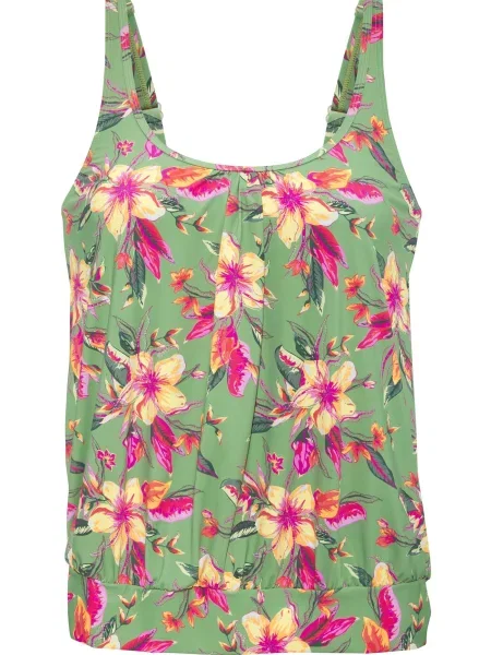LASCANA Tankini top / verde deschis / portocaliu / fucsia galben