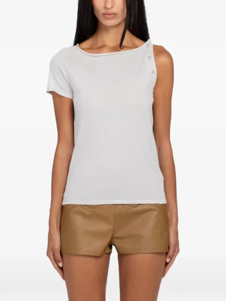 Top Paloma Wool de lână asimetric gri
