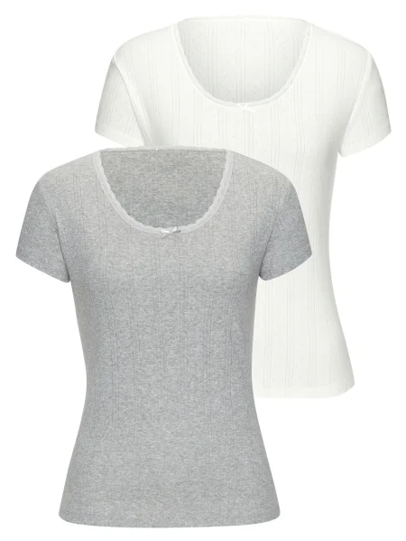 VIVANCE Tricou gri alb