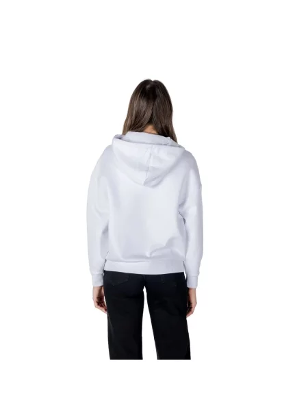 Armani Exchange bluza biały z kapturem z aplikacją czarna