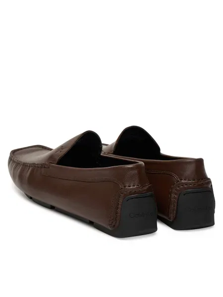 Кожени мокасини Calvin Klein DRIVER LTH мъжки кафяво