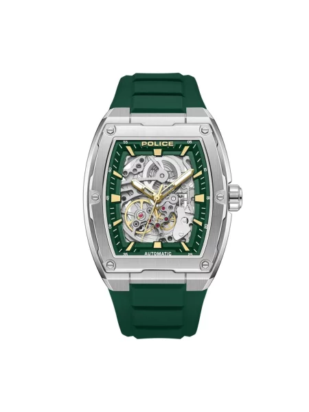 POLICE Analogové hodinky Automatic watch Skeletor' zelená