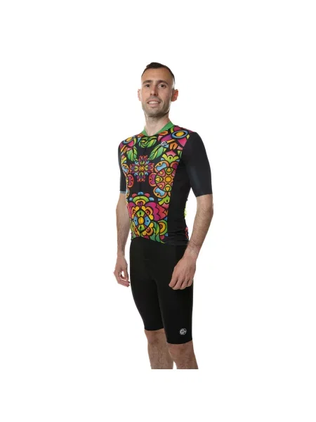 Koszulka rowerowa Ottima Polynesia czarna