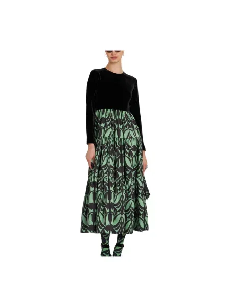 Sukienka La Doublej garniturowa zielona