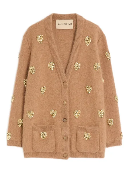 Cardigan Valentino Garavani cu motiv cu inimi