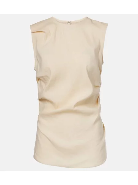 Laneni top Proenza Schouler z volani bež