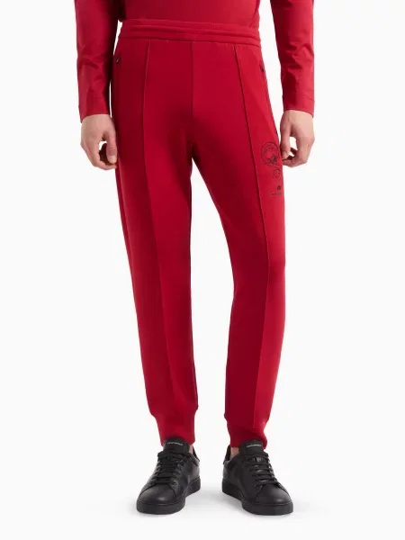 Emporio Armani Chinese New Year Штани спортивні Бавовна/поліестер/еластан червоний