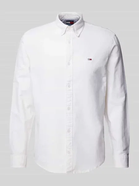 Koszula casualowa o kroju regular fit z wyhaftowanym logo model ‘OXFORD’ Tommy Jeans biała