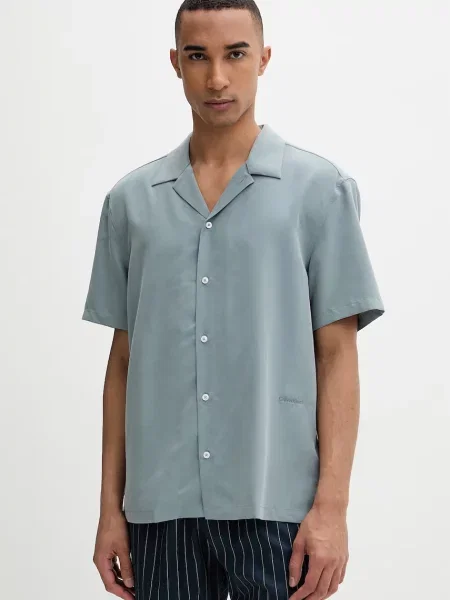 Calvin Klein košile s modalem zelená