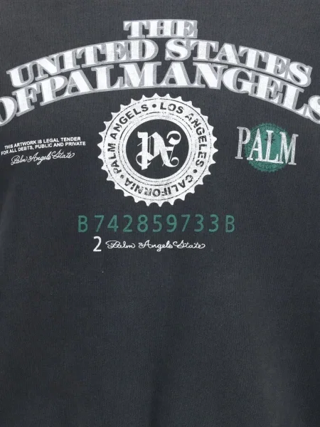 Hanorac crewneck Palm Angels cu imagine negru
