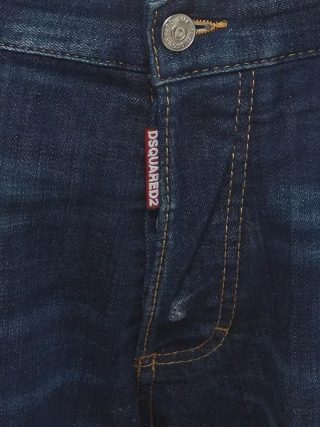 Skinny jeansy skinny Dsquared2 z przetarciami niebieskie