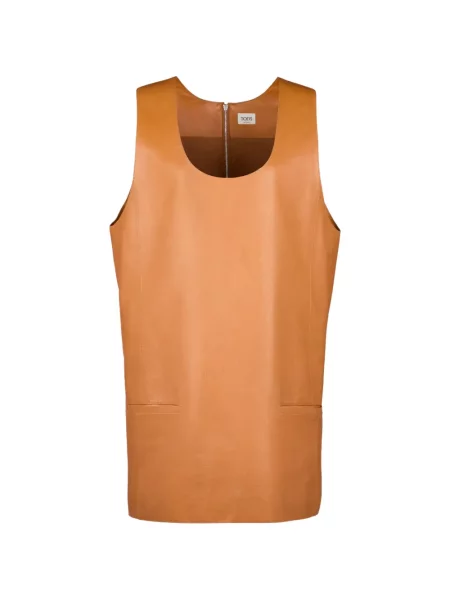 Rochie Tod's din piele cu decolteu în U portocaliu