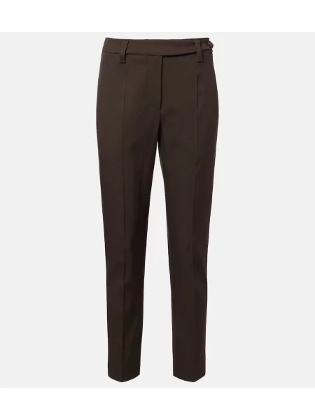 Pantaloni Brunello Cucinelli de lână maro