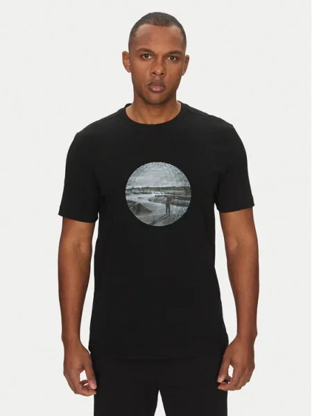 BOSS Tricou Graphic Heritage negru