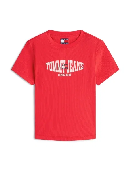 Tommy Jeans Tricou roșu alb