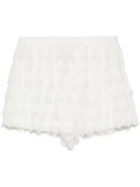 Pantaloni scurți Shiatzy Chen de mătase alb