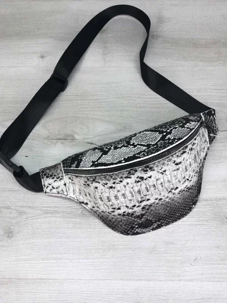 WeLassie Поясна сумка sumka-bananka-zhnocha-emma-chorno-blij Білий/чорний Штучна шкіра біла