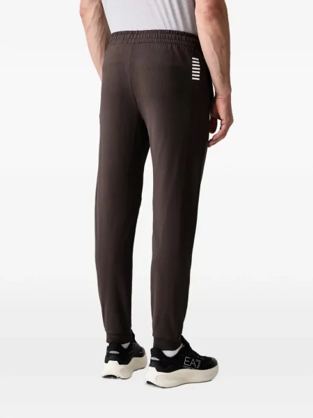 Spodnie Ea7 Emporio Armani z nadrukiem do biegania brązowe
